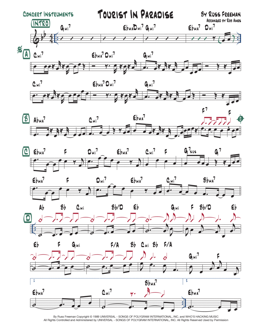 Tourist In Paradise Voice scores gallery preview page 1