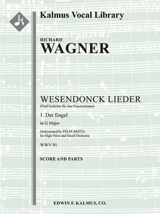 Wesendonck Lieder: No. 1, Der Engel [arrangement in G]: (Fuenf Gedichte fuer eine Frauenstimme)