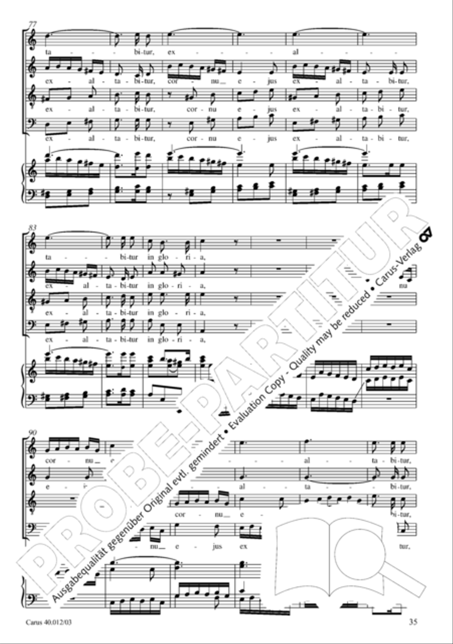 Beatus vir (How blest is he) Psalm 111 4-Part scores gallery preview page 36