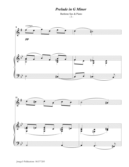 Scriabin: Prelude in G Minor for Baritone Sax & Piano image number null