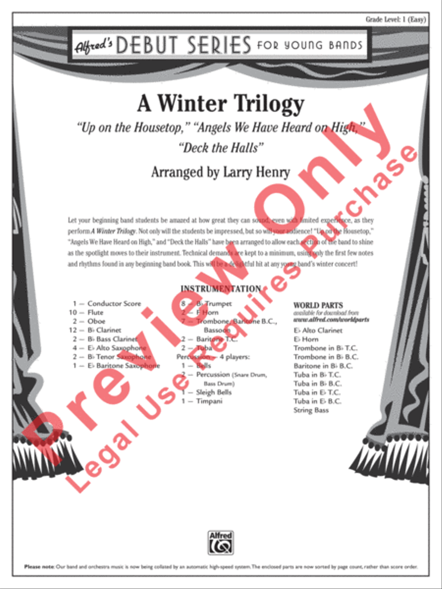 A Winter Trilogy Concert Band scores gallery preview page 2