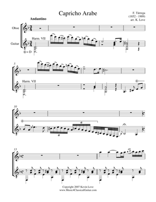 Capricho Arabe (Oboe and Guitar) - Score and Parts