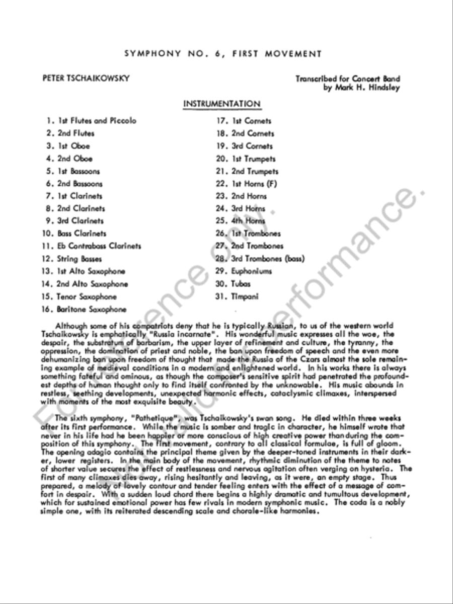 Symphony No. 6 Concert Band scores gallery preview page 3
