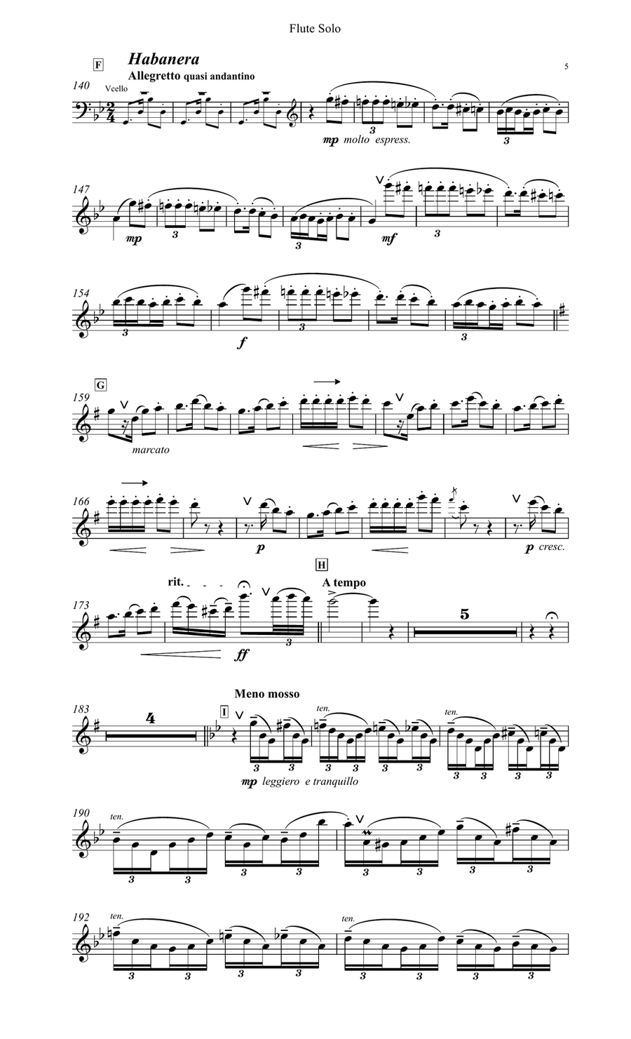 Bizet Carmen Fantasy for Flute Chamber Orchestra scores gallery preview page 6