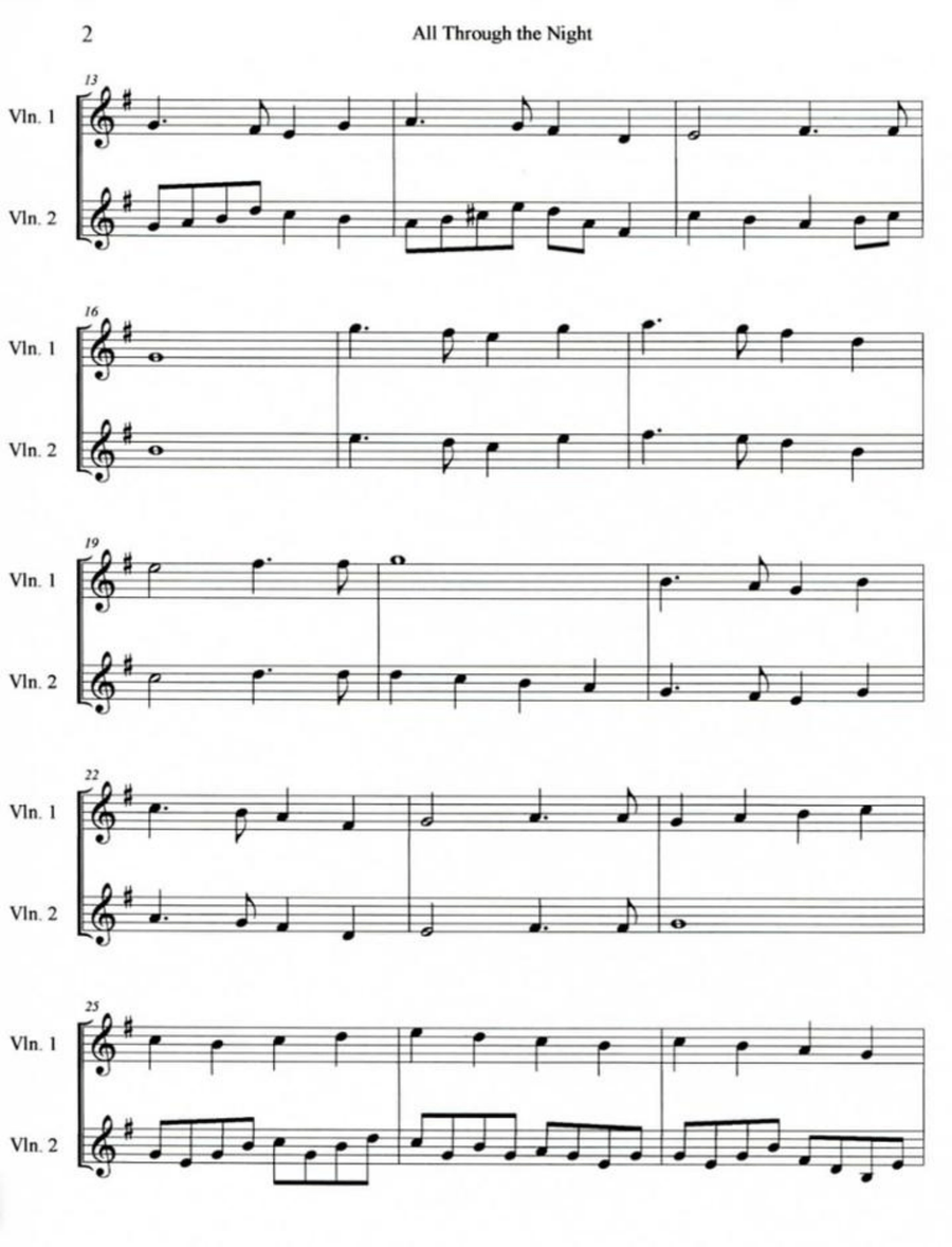 All Through the Night String Duet scores gallery preview page 2