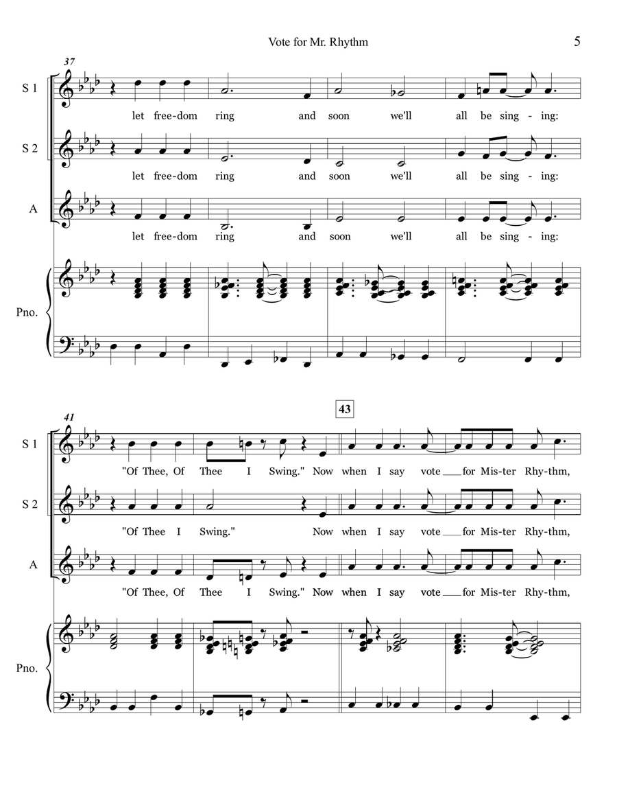 Vote For Mister Rhythm SSA scores gallery preview page 5