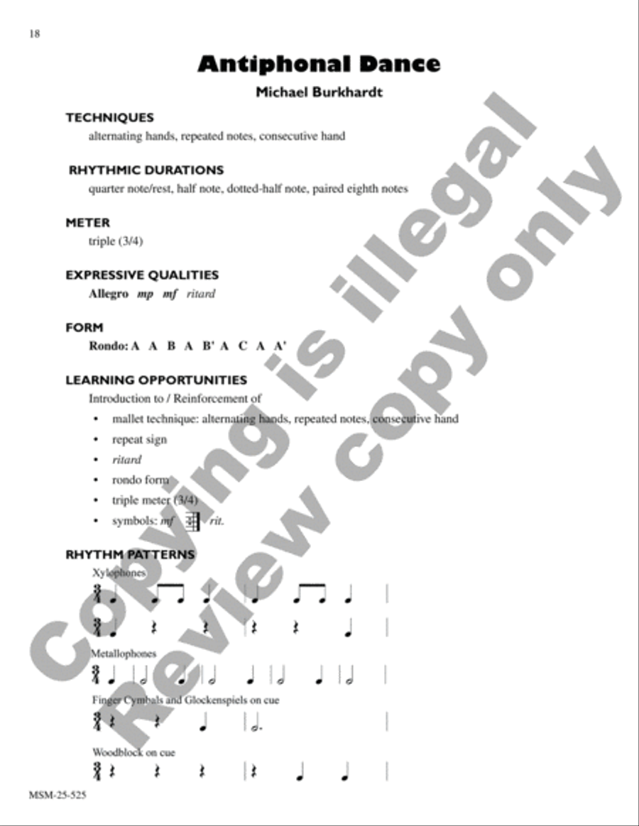 Six Original Compositions for Orff Ensemble Sacred scores gallery preview page 11