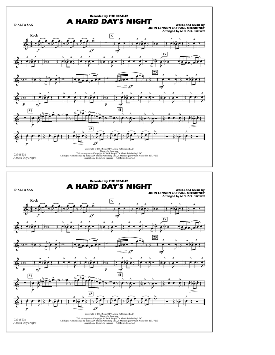 A Hard Day's Night - Eb Alto Sax