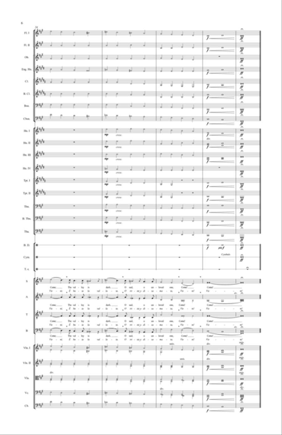 Mists (Nebbie) - Version for SATB Chorus and Orchestra 4-Part scores gallery preview page 6