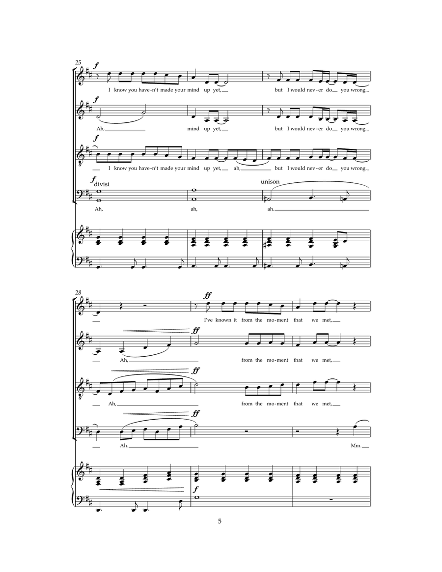 Make You Feel My Love (arr. Jeremy Birchall) 4-Part scores gallery preview page 5