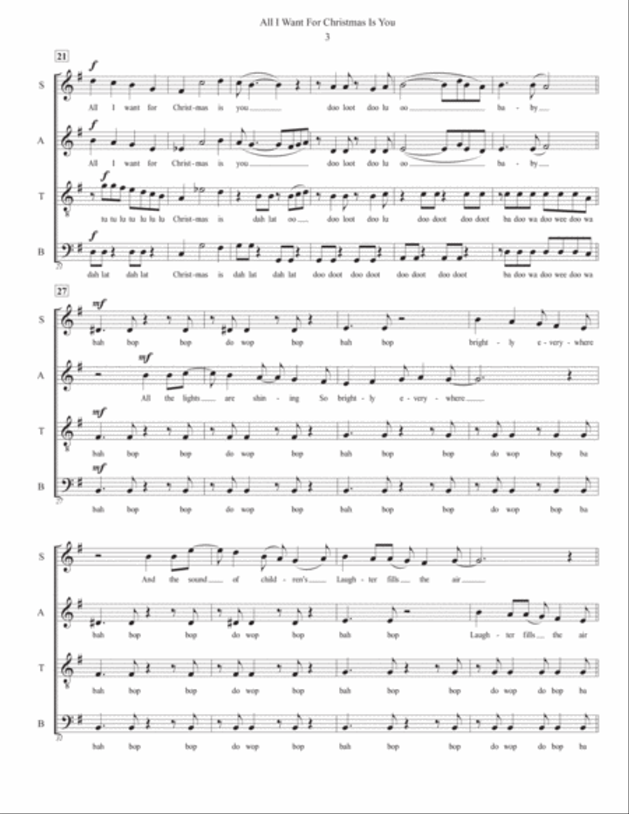 All I Want For Christmas Is You 4-Part scores gallery preview page 3