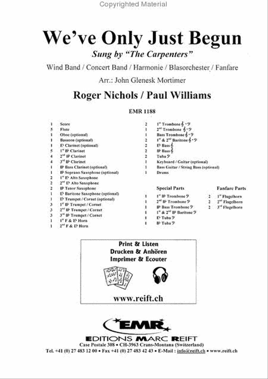 We've Only Just Begun Concert Band scores gallery preview page 2
