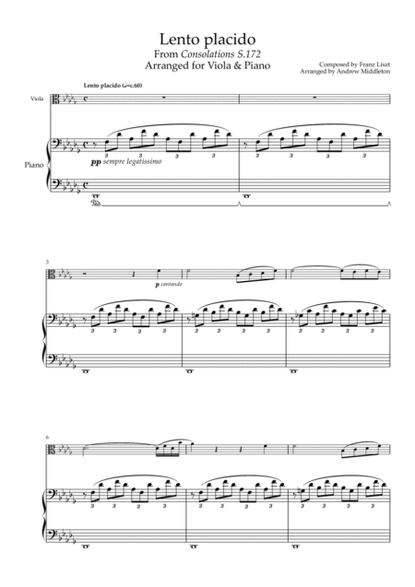 Lento placid arranged for Viola and Piano image number null