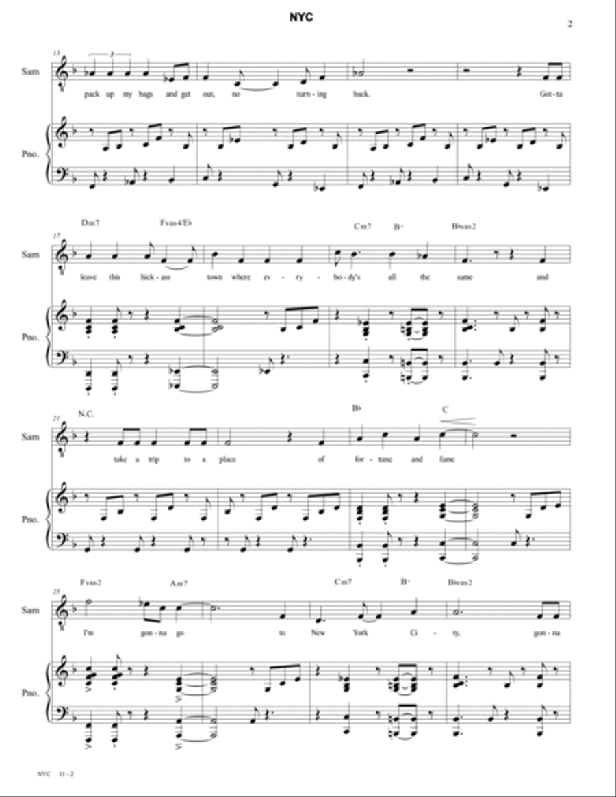 NYC (Moments - a song cycle) Tenor Voice scores gallery preview page 3