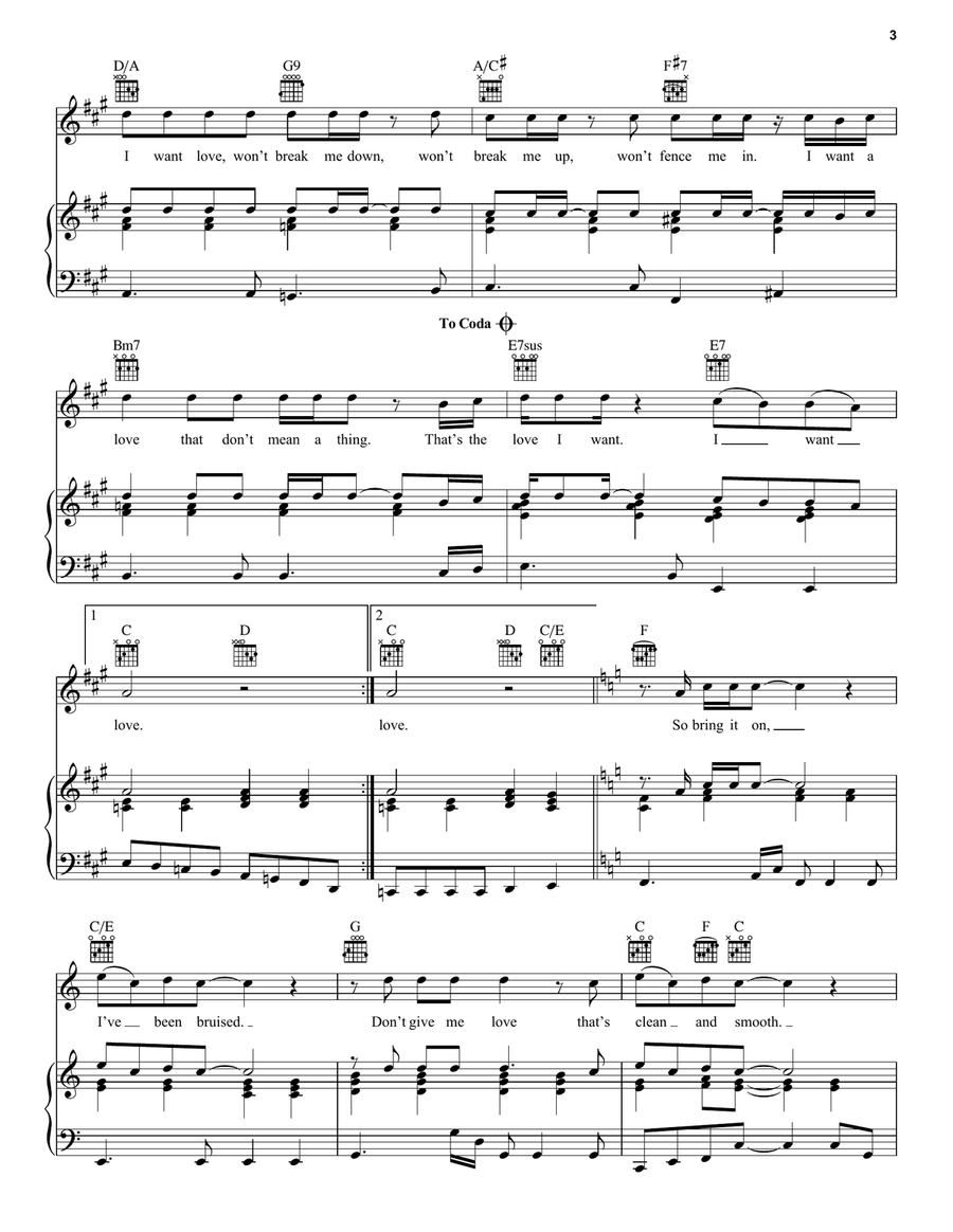 I Want Love Piano, Vocal, Guitar scores gallery preview page 3