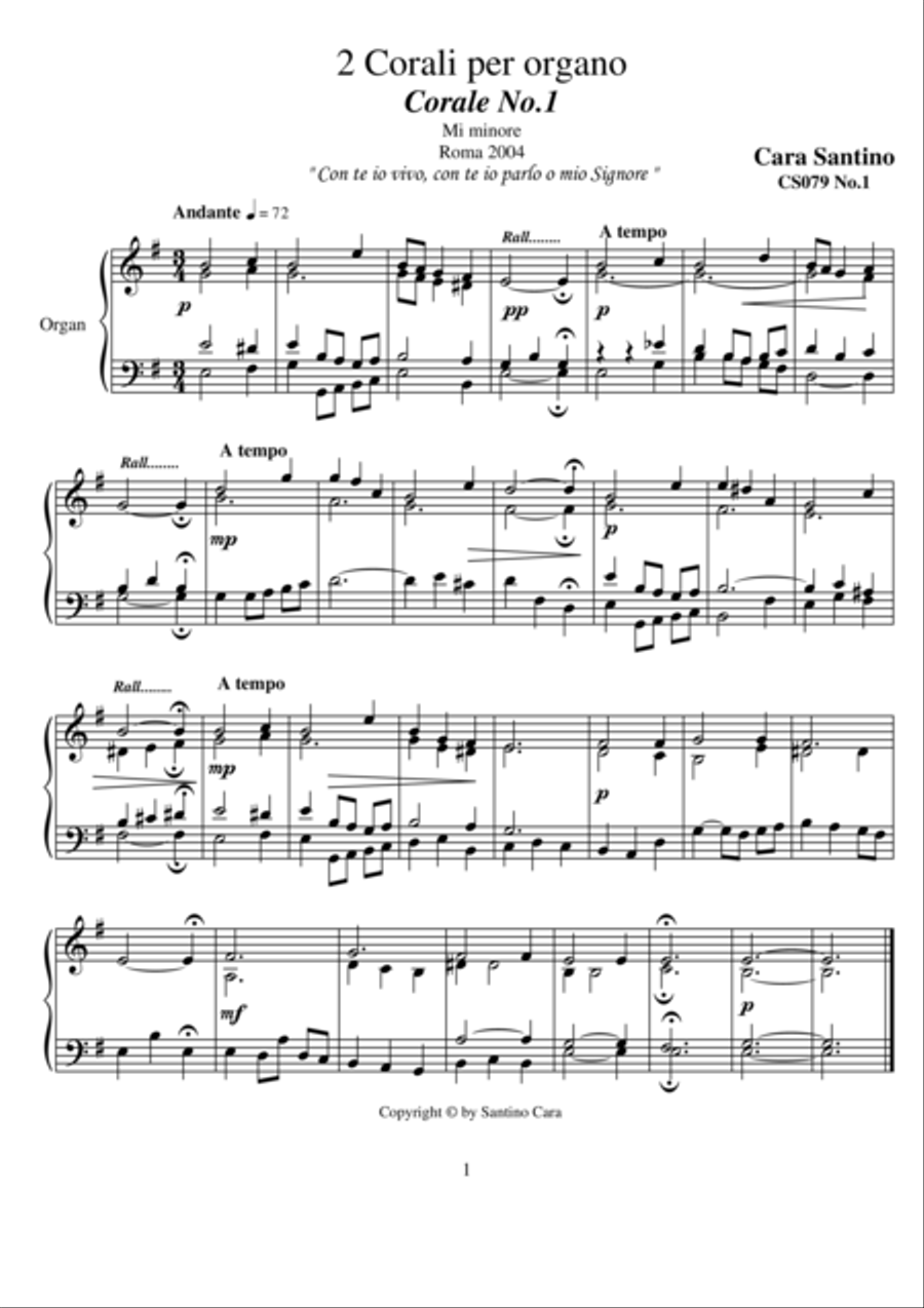 2 Chorales for organ - CS079 Organ Solo scores gallery preview page 1