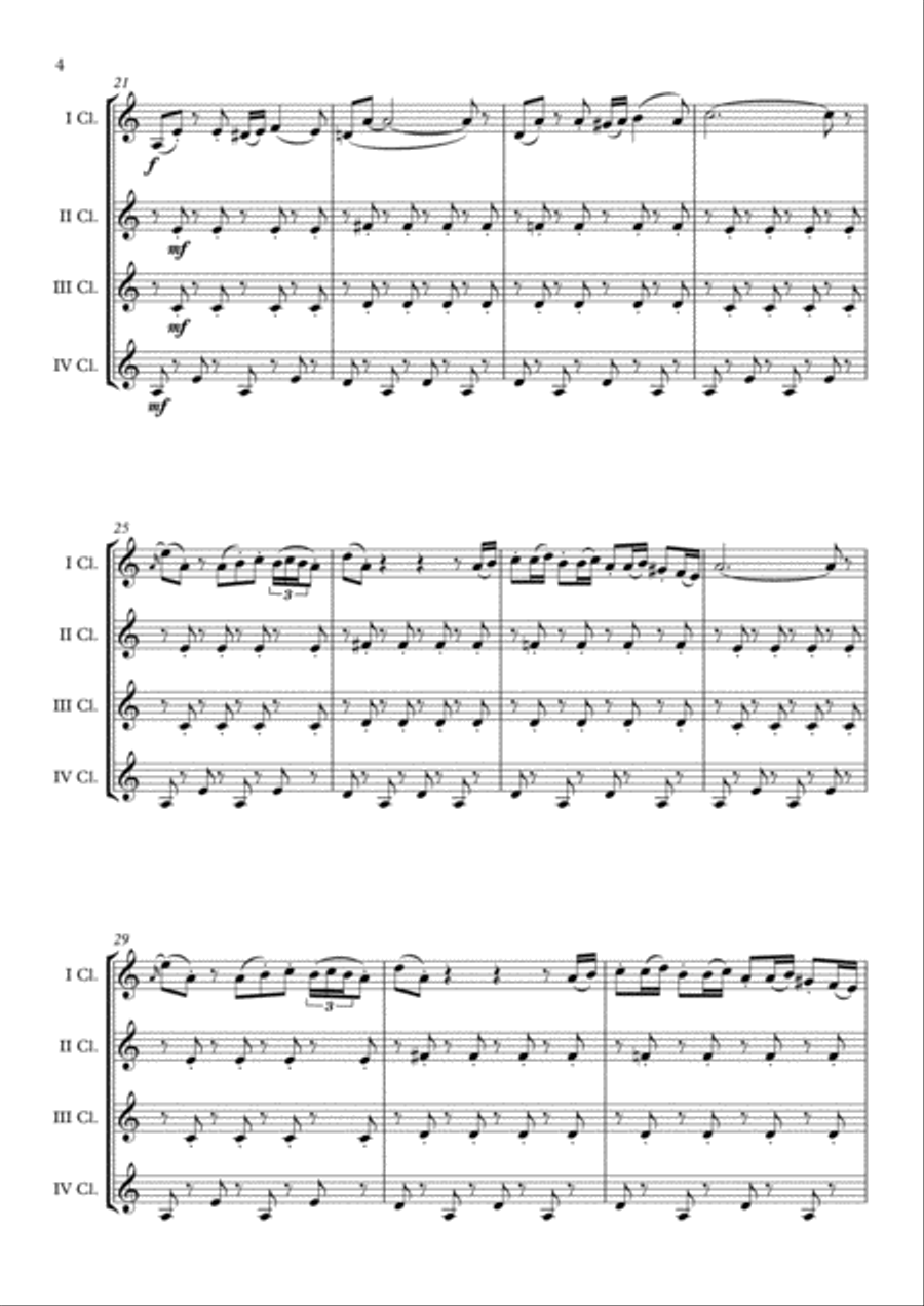 Themes From Sherlock (main Theme/watson's Theme) Clarinet Quartet scores gallery preview page 5