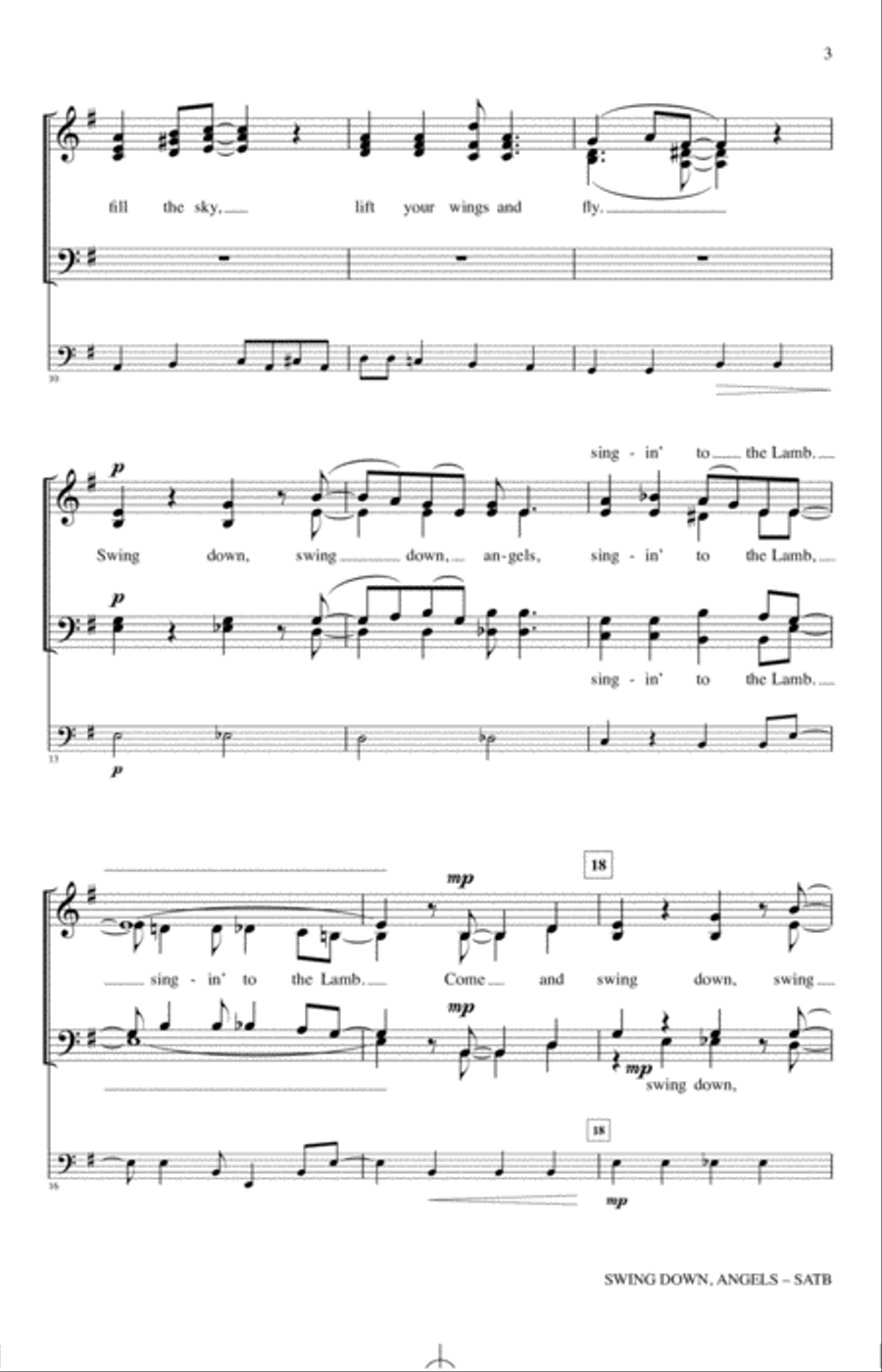Swing Down, Angels Swing Down, Angels 4-Part scores gallery preview page 2