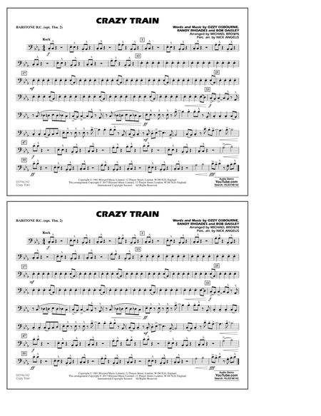 Crazy Train - Baritone B.C. (Opt. Tbn. 2)