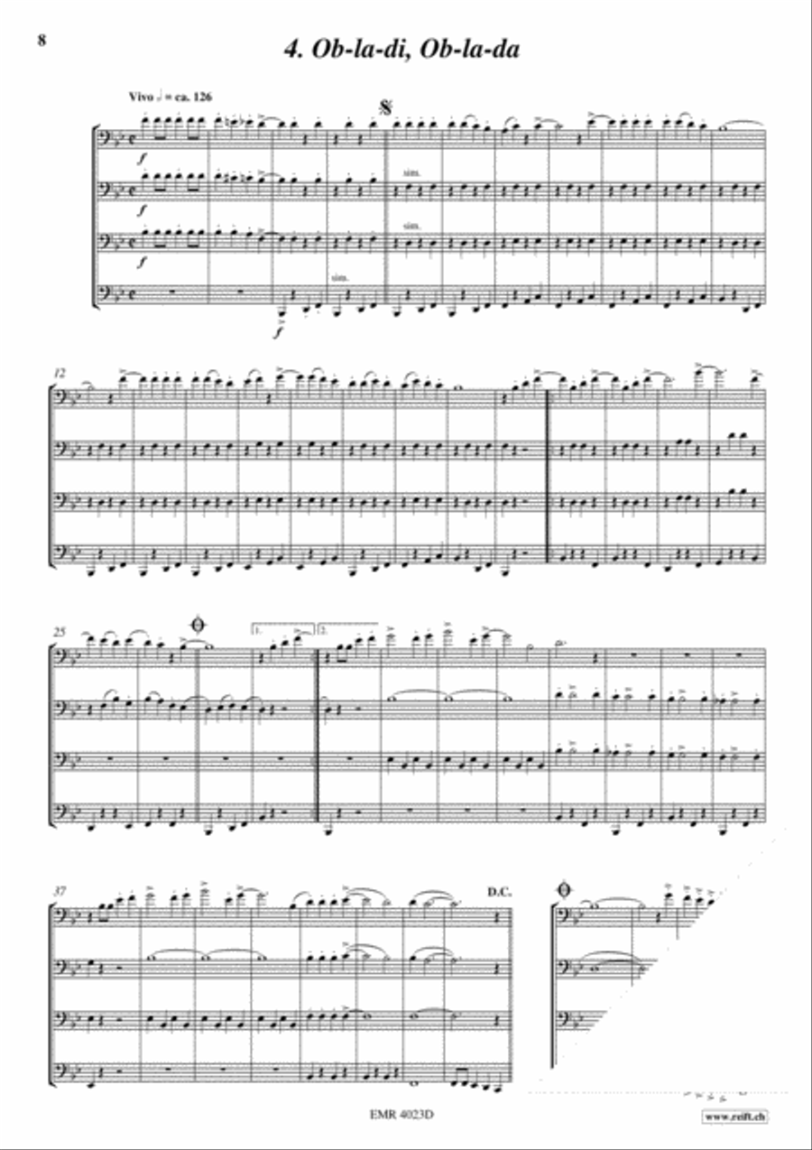 The Beatles The Beatles Bassoon Quartet scores gallery preview page 6