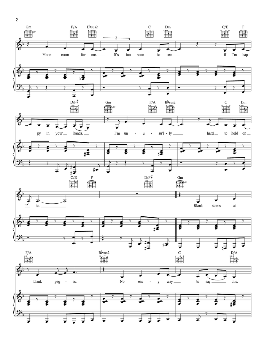 Love Song Piano, Vocal, Guitar scores gallery preview page 2
