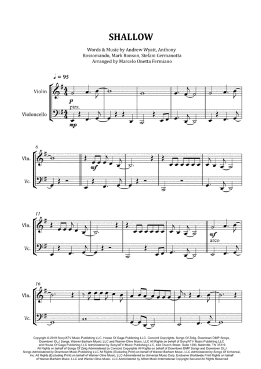 Shallow Shallow String Duet scores gallery preview page 3
