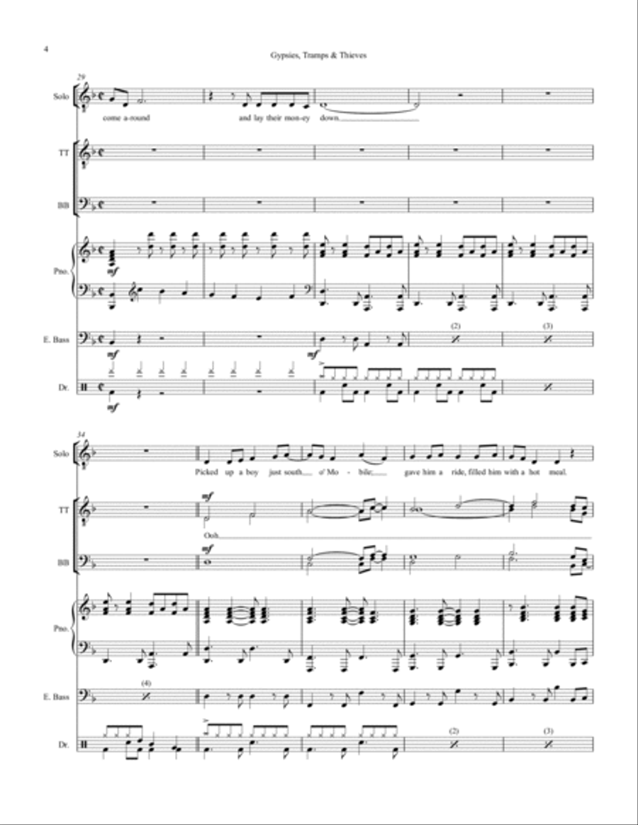 Gypsys, Tramps And Thieves Small Ensemble scores gallery preview page 4