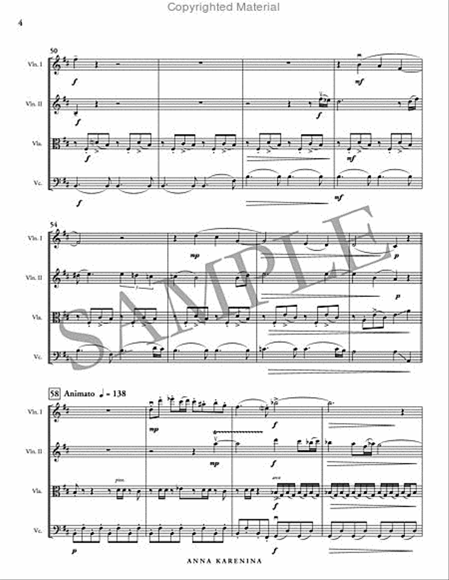Anna Karenina String Quartet scores gallery preview page 5