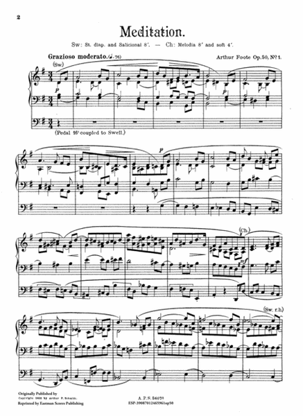 Six pieces for the organ, op. 50