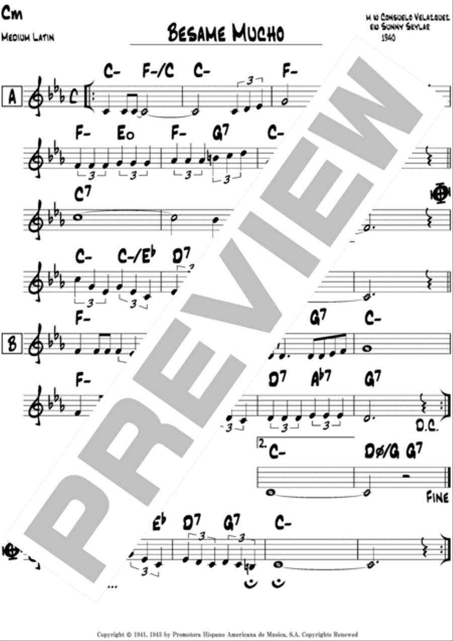 Bésame Mucho (Kiss Me Much) Piano scores gallery preview page 4