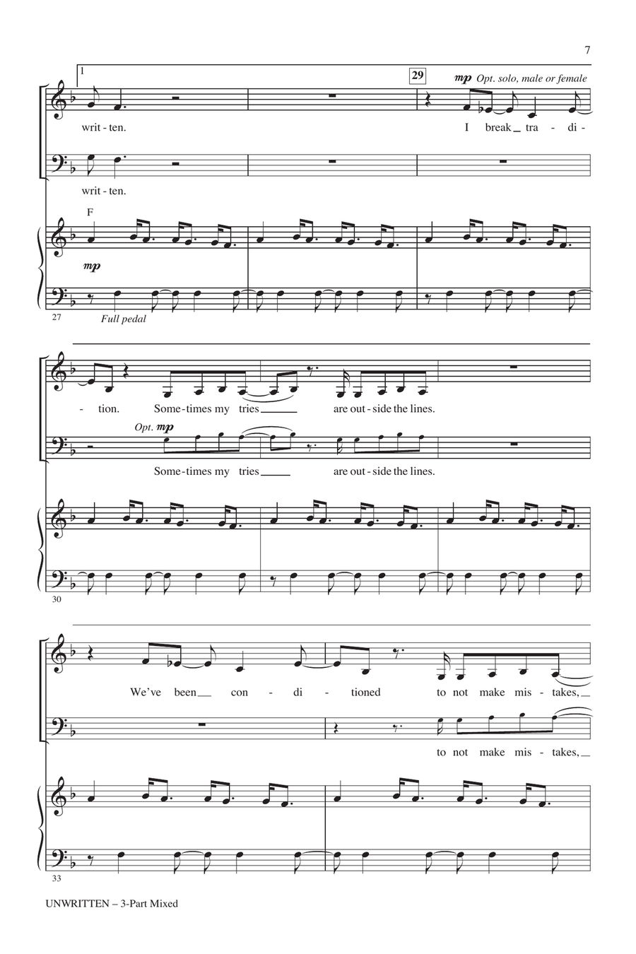 Unwritten (arr. Roger Emerson) 3-Part scores gallery preview page 5