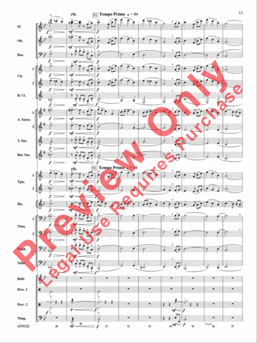Nostalgia Concert Band scores gallery preview page 14