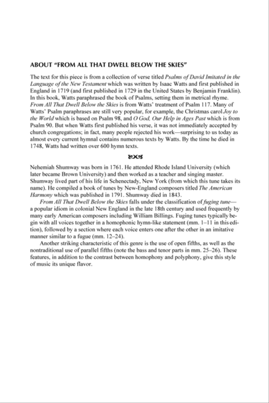 From All That Dwell Below the Skies Choir scores gallery preview page 1