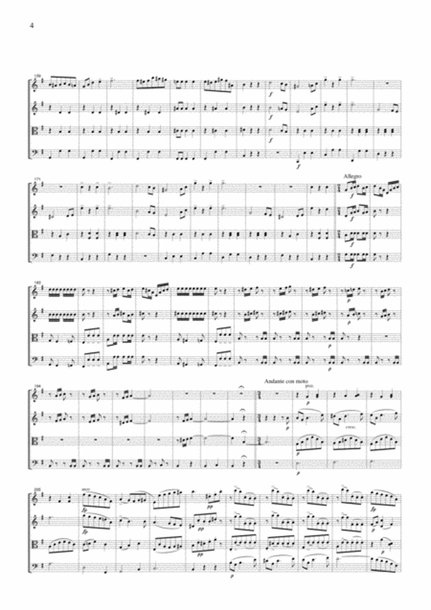 J.Strauss Die Fledermaus (The Bat) Overture, for string quartet, CS107 image number null