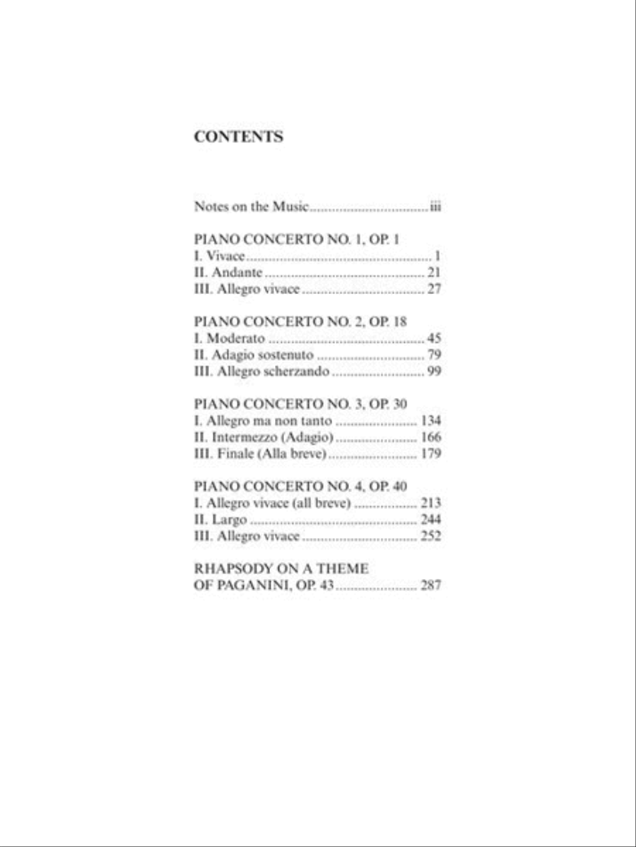 Complete Piano Concertos Nos. 1-4 & Rhapsody on a Theme of Paganini Piano Solo scores gallery preview page 5