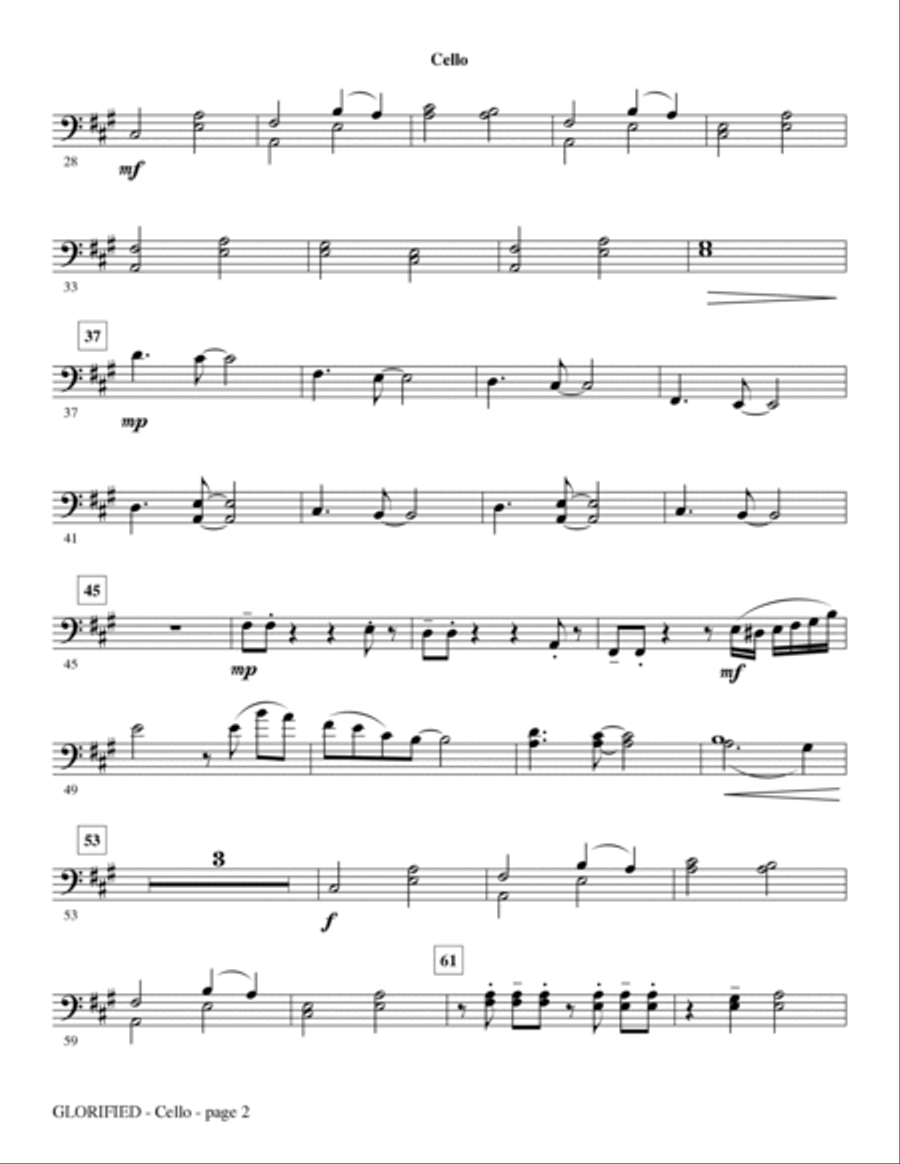 Glorified - Cello Glorified - Cello Choir scores gallery preview page 2