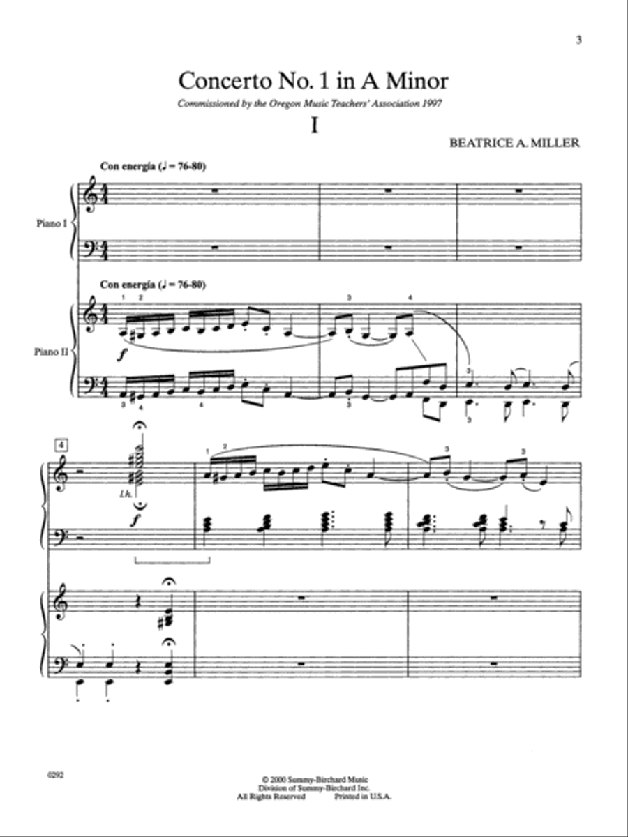 Concerto #1 in A Minor Small Ensemble scores gallery preview page 4