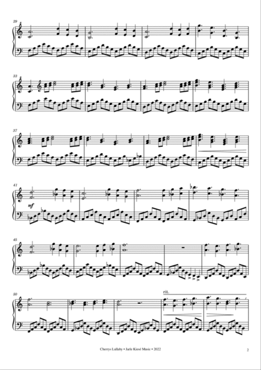 Cherrys Lullaby Cherrys Lullaby Easy Piano scores gallery preview page 2