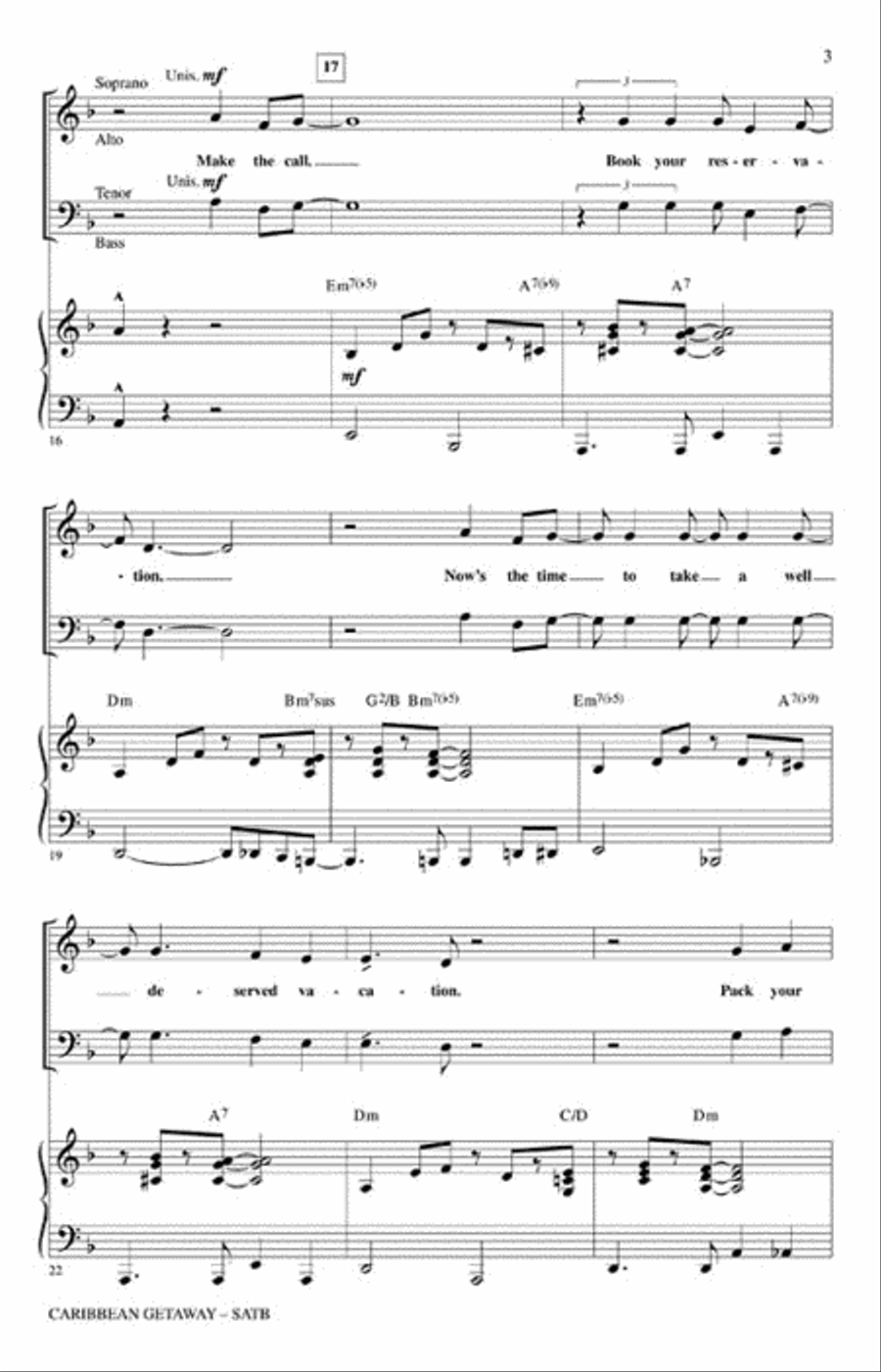 Caribbean Getaway 4-Part scores gallery preview page 3