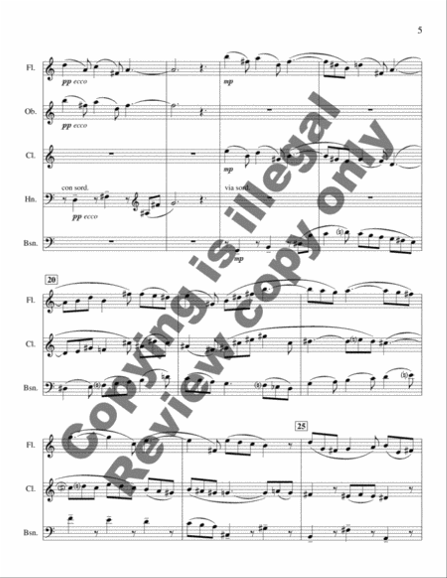 Picnic Music Woodwind Quintet scores gallery preview page 5