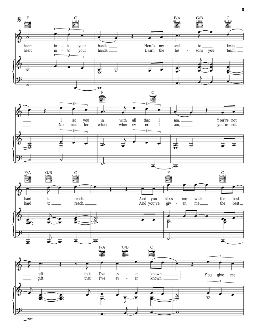 Purpose Piano, Vocal, Guitar scores gallery preview page 3