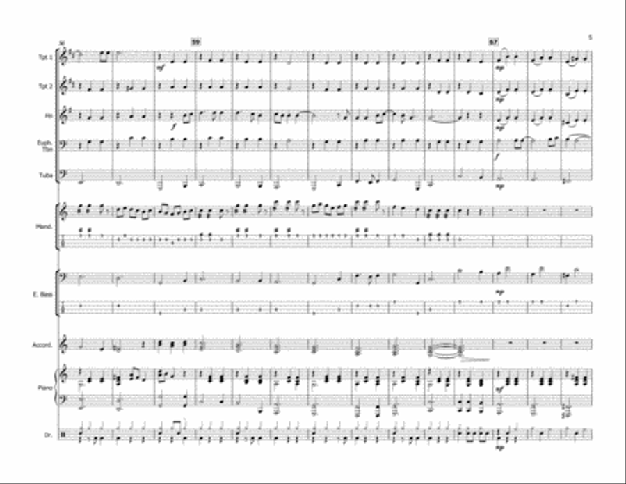 Piano Man Brass Ensemble scores gallery preview page 6