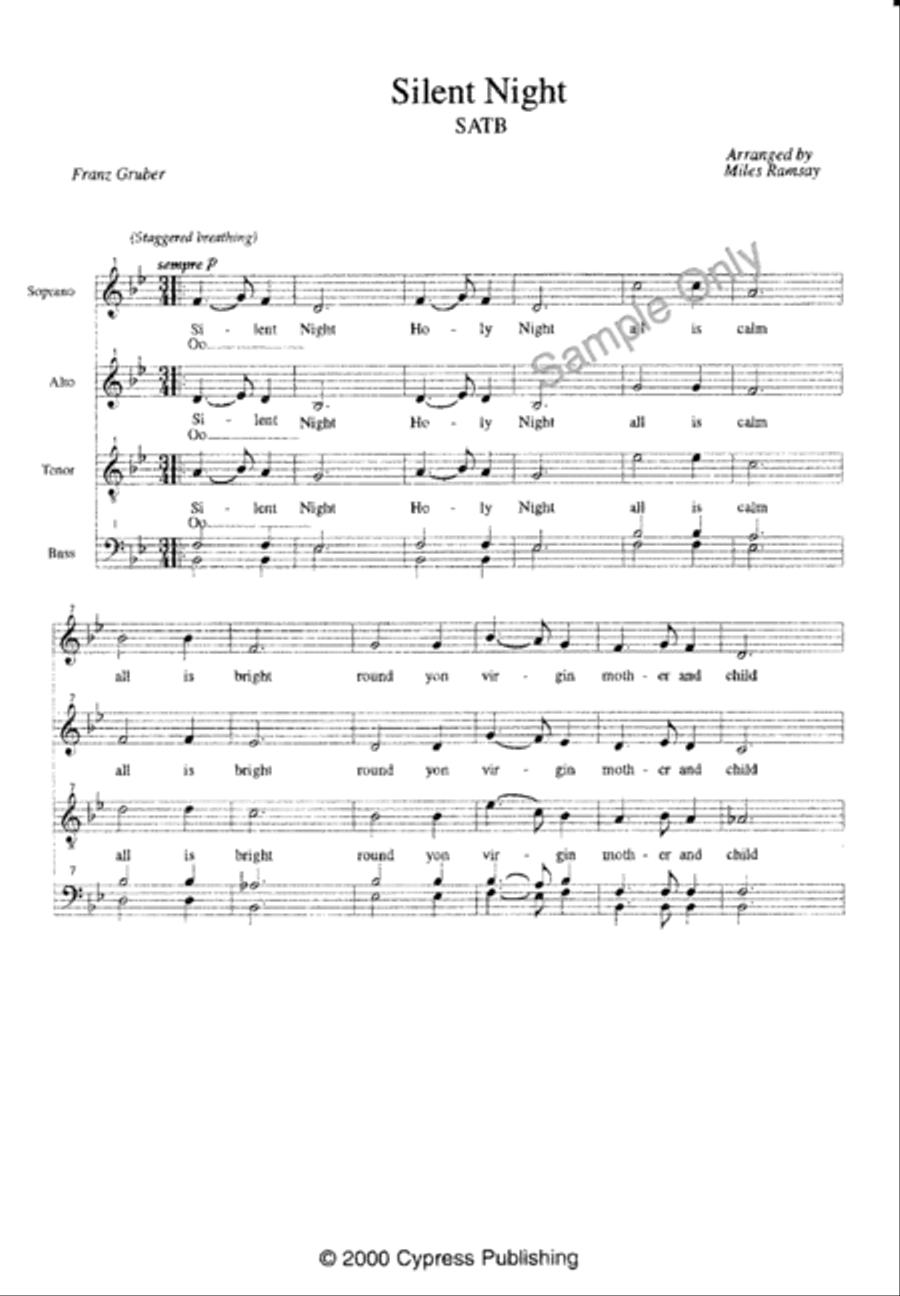 Silent Night Silent Night 4-Part scores gallery preview page 2