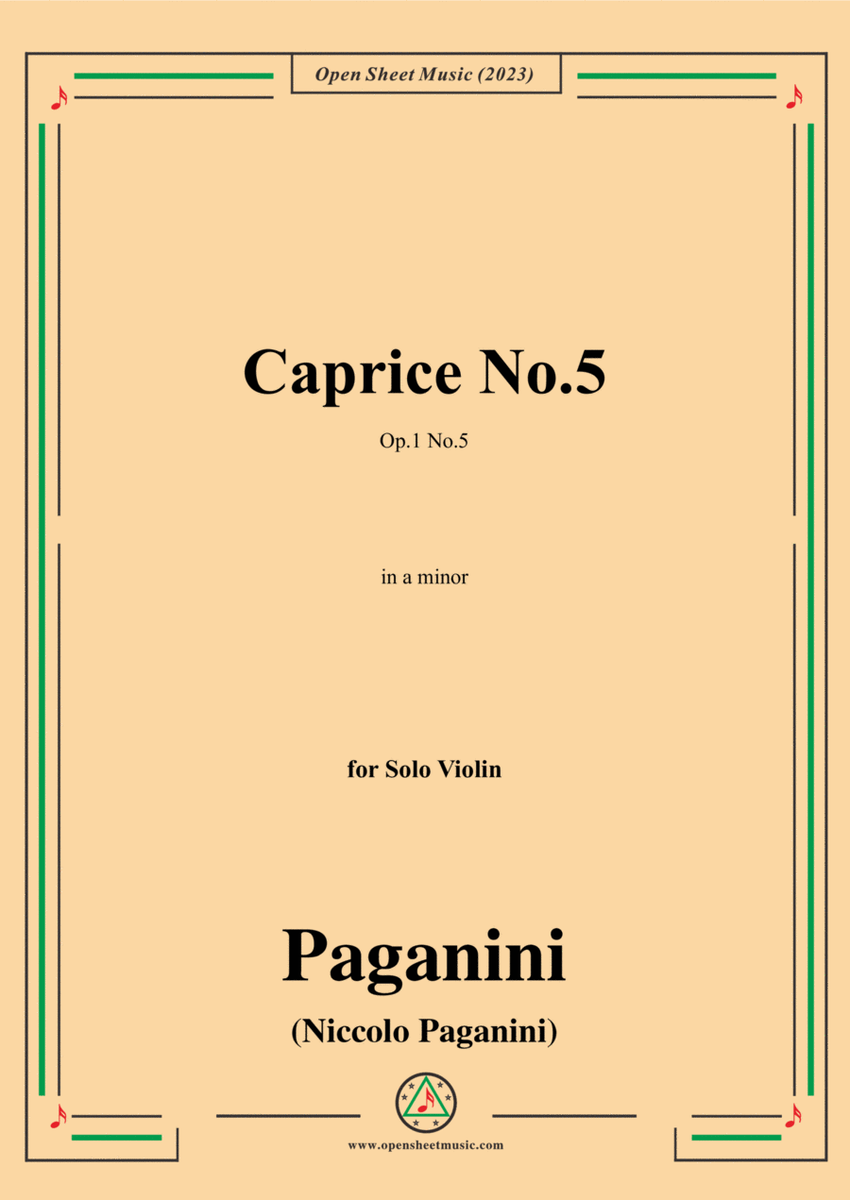 Paganini-Caprice No.5,Op.1 No.5,in a minor,for Solo Violin image number null