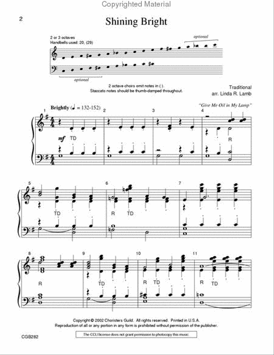 Shining Bright Handbell Choir scores gallery preview page 2