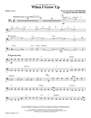 Book cover for When I Grow Up (from Matilda: The Musical) (arr. Roger Emerson) - Bass