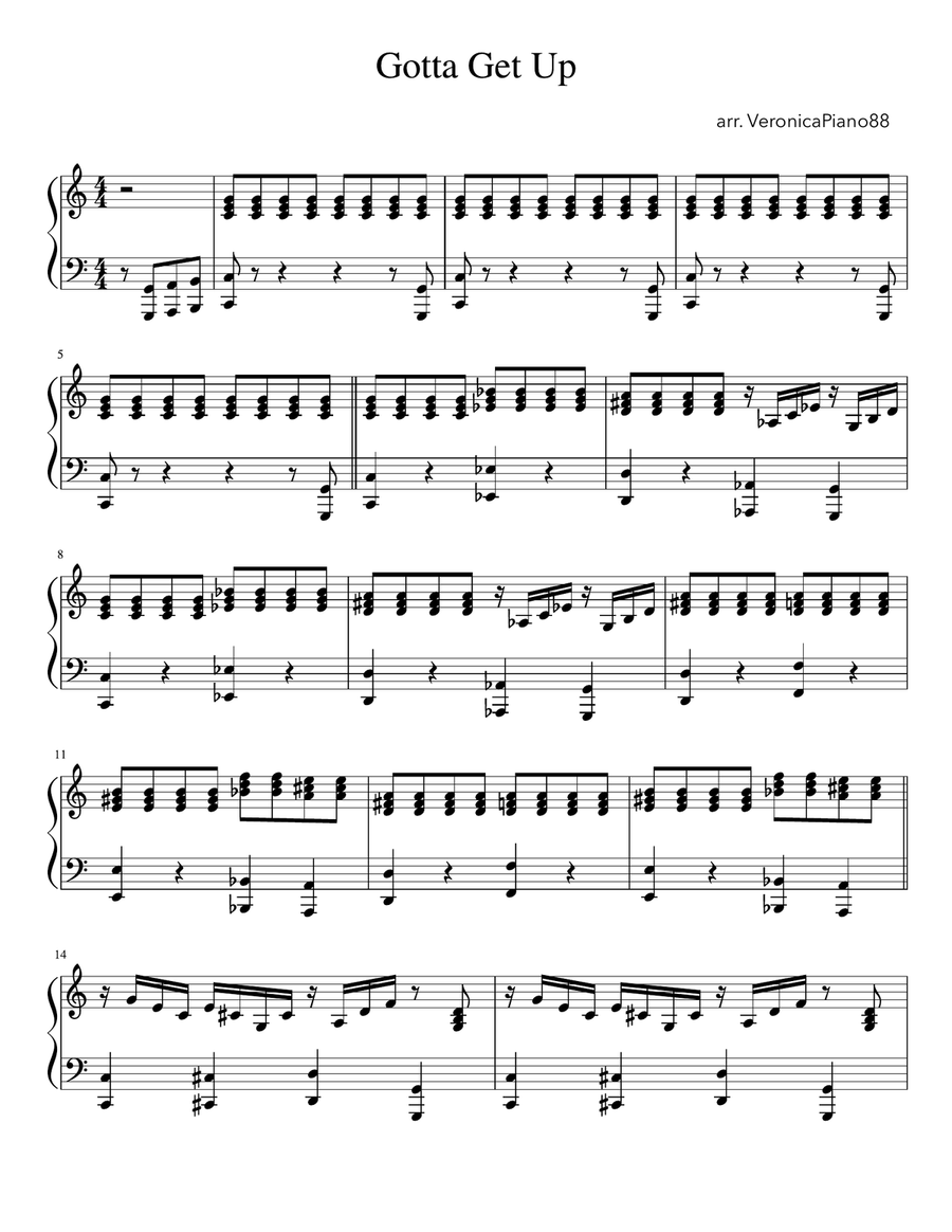 Gotta Get Up Piano Solo scores gallery preview page 1