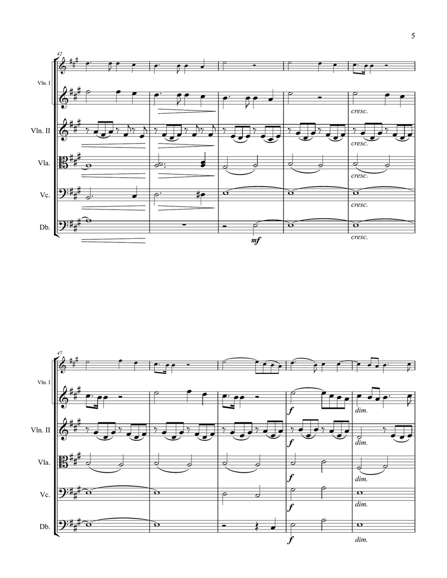 Panis Angelicus, Cesar Franck for String Orchestra String Quartet scores gallery preview page 5