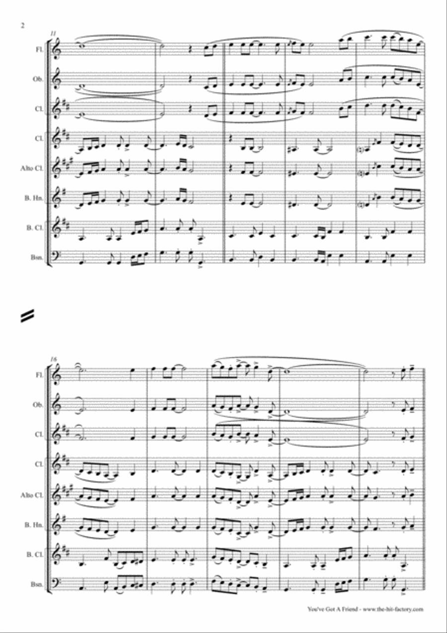 You've Got A Friend Woodwind Trio scores gallery preview page 2