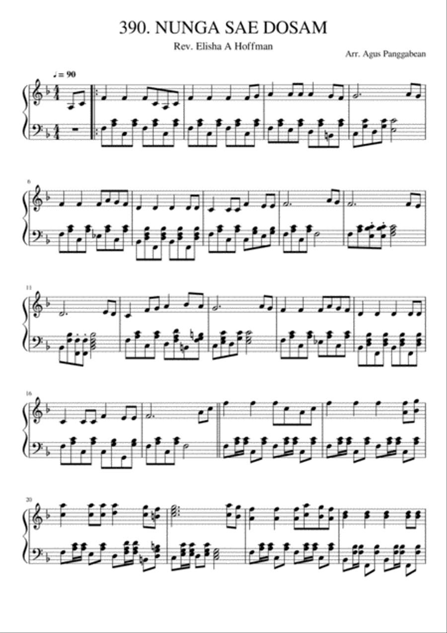 390. NUNGA SAE DOSAM Piano Solo scores gallery preview page 1